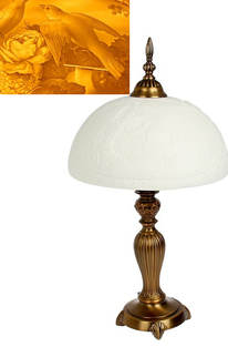Настольная лампа с керамическим абажуром "Птицы" 