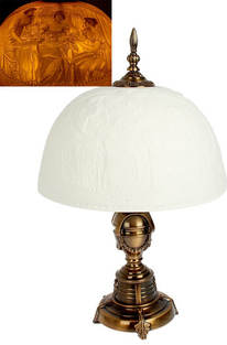 Настольная лампа с керамическим абажуром "Дамы" 