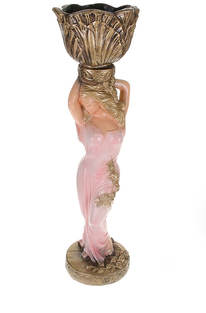 Фигурное кашпо "Дама в розовом платье" 