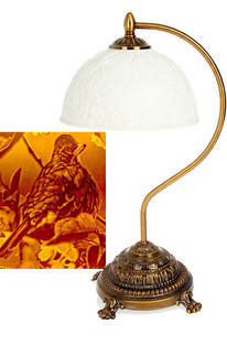Настольная лампа с керамическим абажуром "Птичка" 